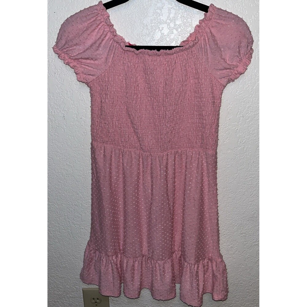 Cute 4 U Ruche Swiss Baby Dot Dress Girls Sz L(14/16) Pink